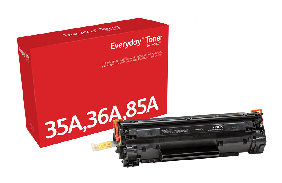 Everyday ™ Black Toner by Xerox compatible with HP 35A 36A 85A (CB435A/ CB436A/ CE285A), Standard capacity