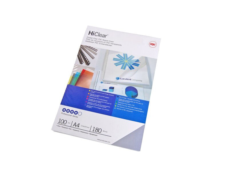 GBC HiClear Binding Covers A4 PVC 240 Micron Super Clear (100)