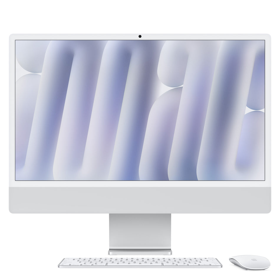 Apple iMac 24-inch with Retina 4.5K display, Nano-texture glass: M4 chip with 10‑core CPU and 10‑core GPU, 256GB SSD, 16GB - Silver