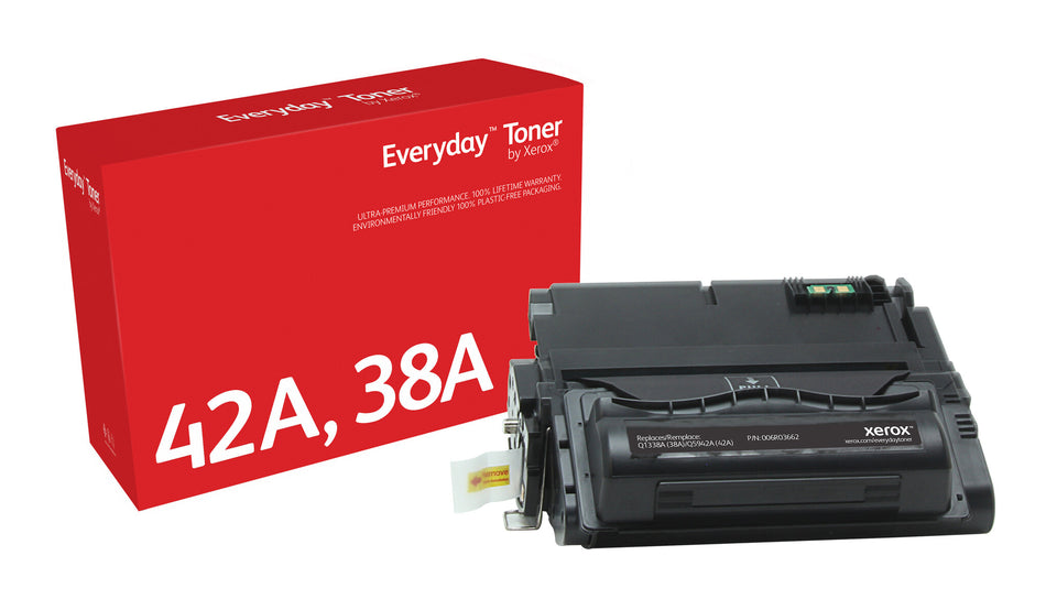 Everyday ™ Black Toner by Xerox compatible with HP 38A (Q5942A/ Q1338A), Standard capacity