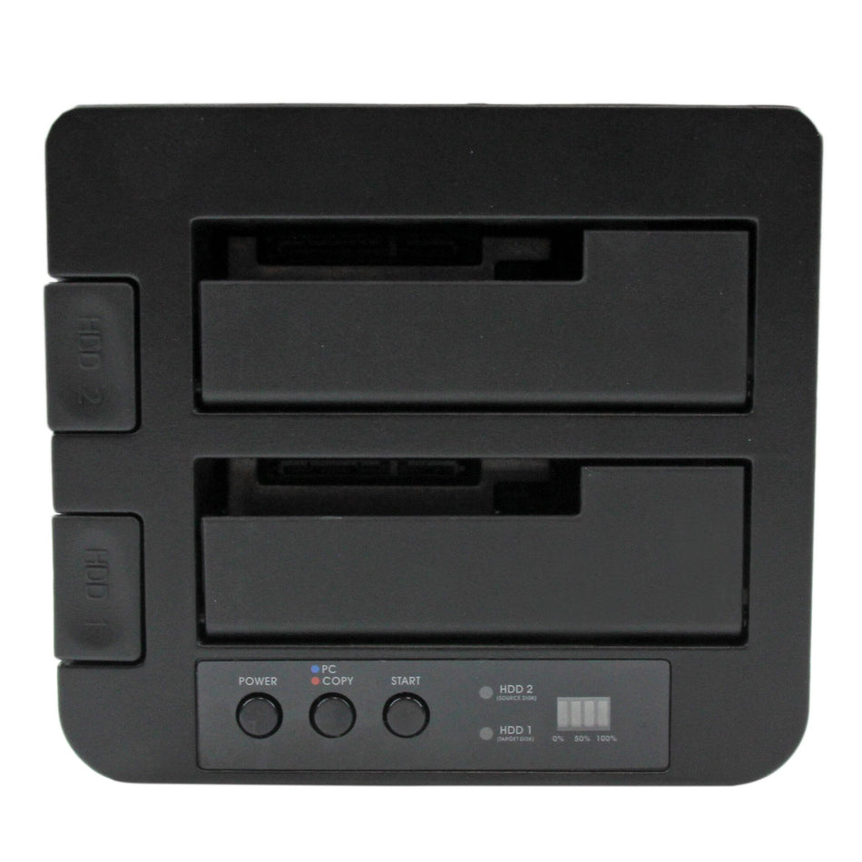 StarTech.com Dual Bay Hard Drive Duplicator, Standalone USB 3.0 (5 Gbps) / eSATA to 2.5/3.5" SATA III HDD/SSD Cloner/Copier, Hard Drive Docking Station, Hard Disk Cloner