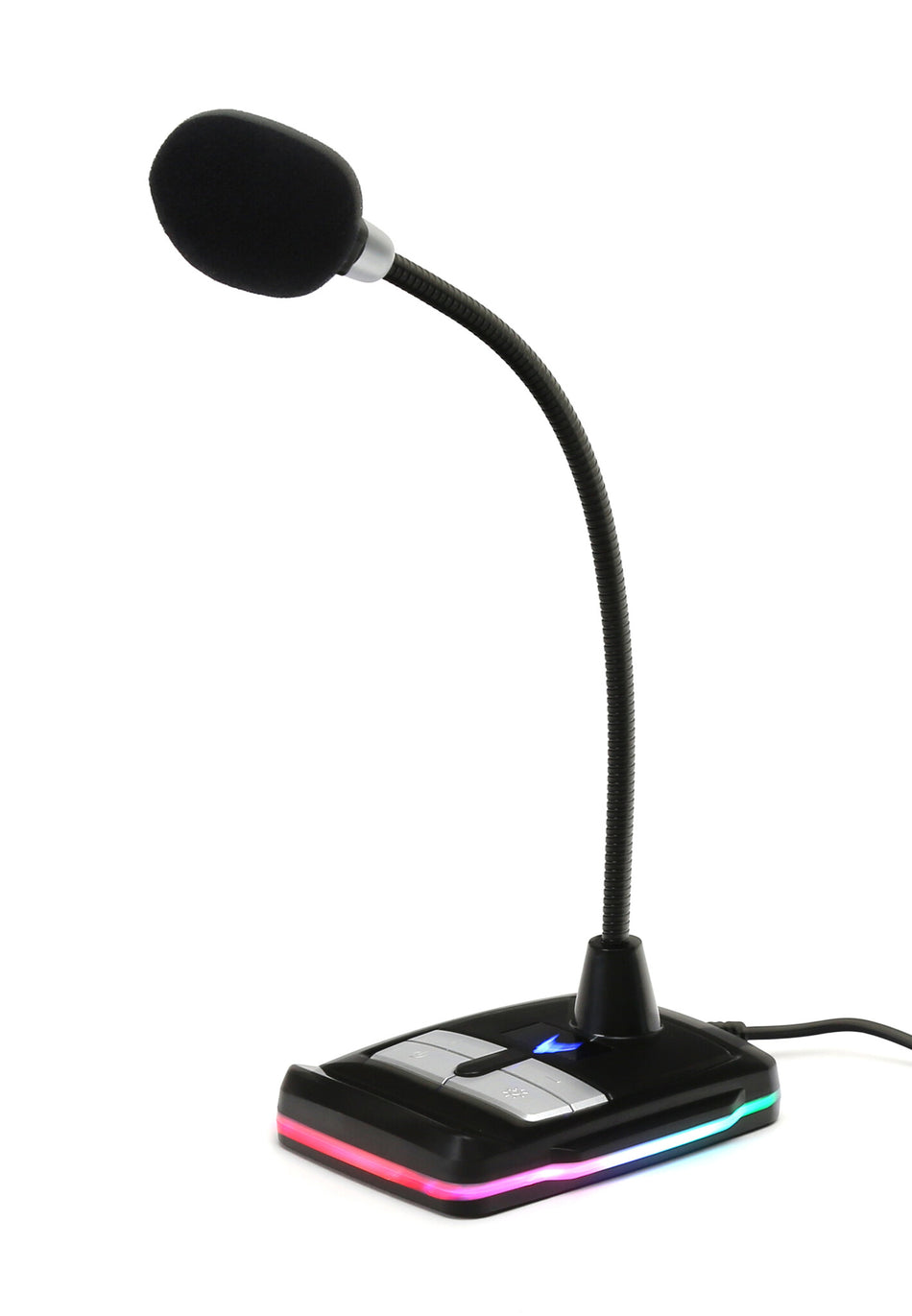 Varr Gaming USB Microphone with Stand, Adjustable 360°, Control panel (on/off, volume and backlight), Microphone sensitivity -58±2dB and omnidirectional, Popular USB-A connection, Black, Cable 1.5m