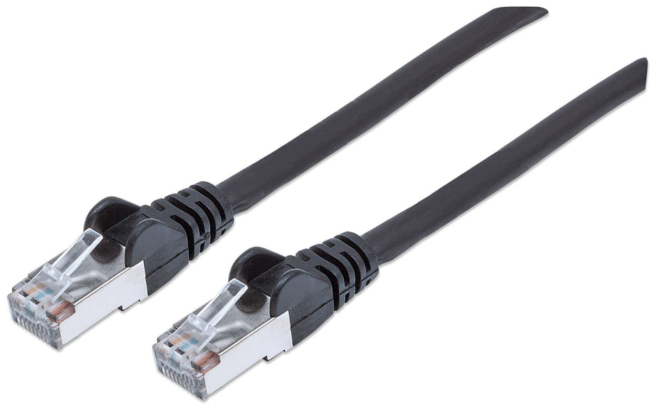 Intellinet Network Patch Cable, Cat6A, 2m, Black, Copper, S/FTP, LSOH / LSZH, PVC, RJ45, Gold Plated Contacts, Snagless, Booted, Lifetime Warranty, Polybag