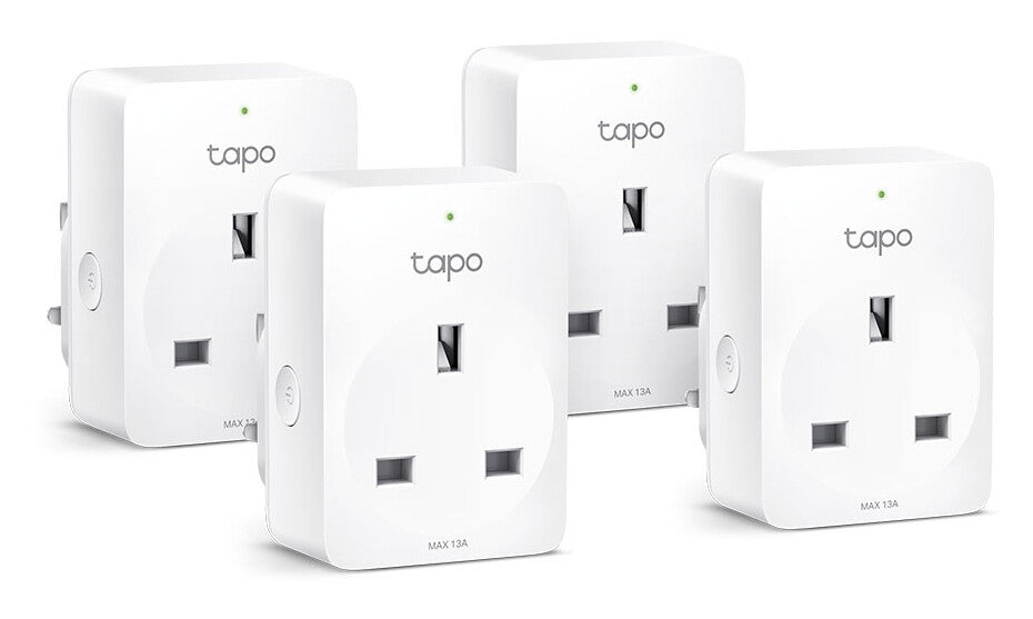 TP-Link Tapo Mini Smart Wi-Fi Socket, Energy Monitoring, 4-Pack