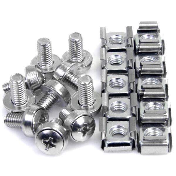 StarTech.com 50 Pkg M6 Mounting Screws and Cage Nuts for Server Rack Cabinet