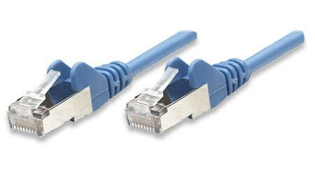 Intellinet Network Patch Cable, Cat5e, 0.5m, Blue, CCA, SF/UTP, PVC, RJ45, Gold Plated Contacts, Snagless, Booted, Lifetime Warranty, Polybag