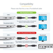 StarTech.com 6 ft. (1.8 m) USB-C to Mini DisplayPort Cable - 4K 60Hz - Black