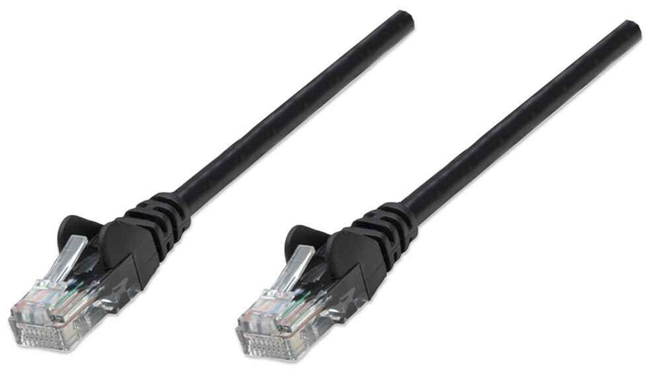 Intellinet Network Patch Cable, Cat5e, 2m, Black, CCA, U/UTP, PVC, RJ45, Gold Plated Contacts, Snagless, Booted, Lifetime Warranty, Polybag