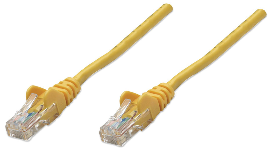 Intellinet Network Patch Cable, Cat5e, 1.5m, Yellow, CCA, U/UTP, PVC, RJ45, Gold Plated Contacts, Snagless, Booted, Lifetime Warranty, Polybag