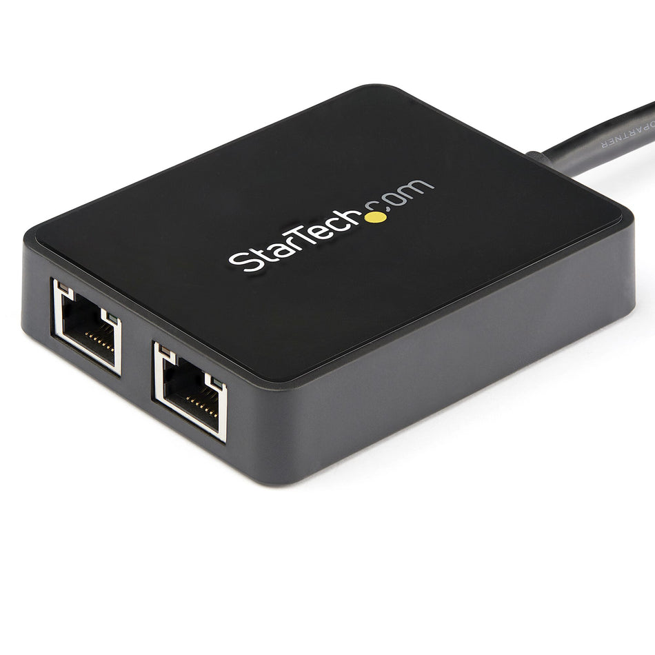 StarTech.com USB 3.0 to Dual Port Gigabit Ethernet Adapter NIC w/ USB Port