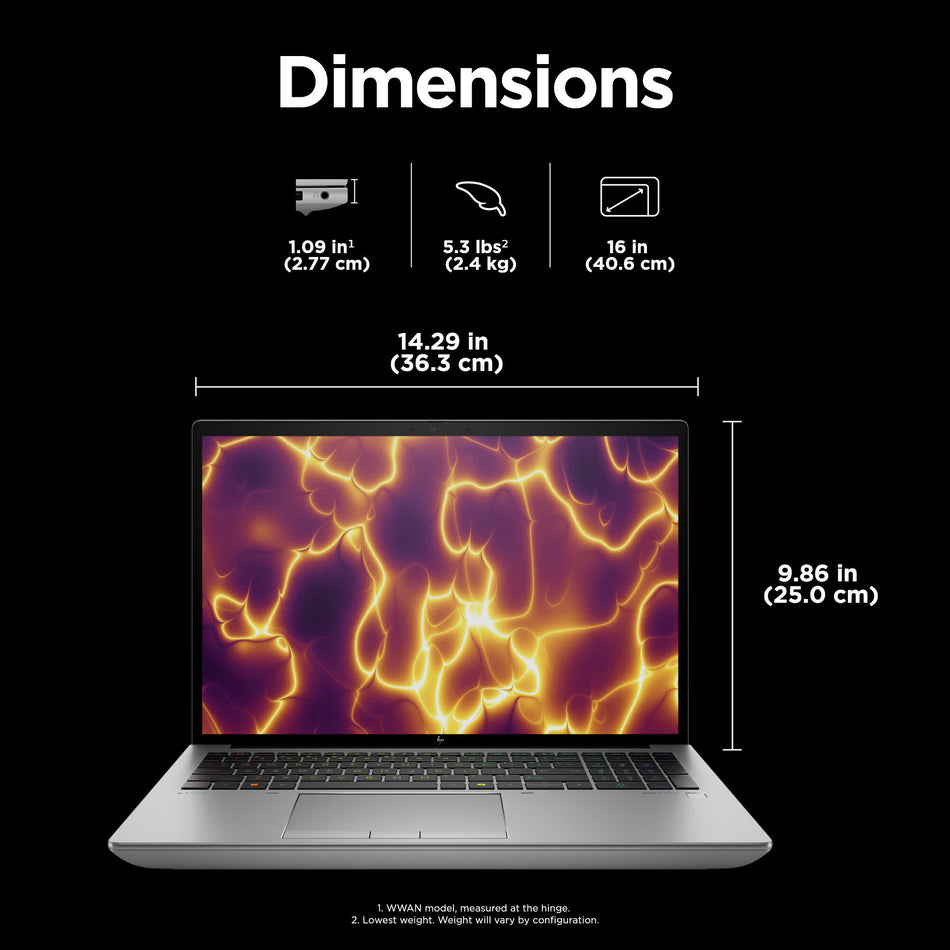 HP ZBook Fury G11 Intel® Core™ i7 i7-14700HX Mobile workstation 40.6 cm (16") WUXGA 32 GB DDR5-SDRAM 1 TB SSD NVIDIA RTX A1000 Wi-Fi 7 (802.11be) Windows 11 Pro AI PC, AI Workstation Silver