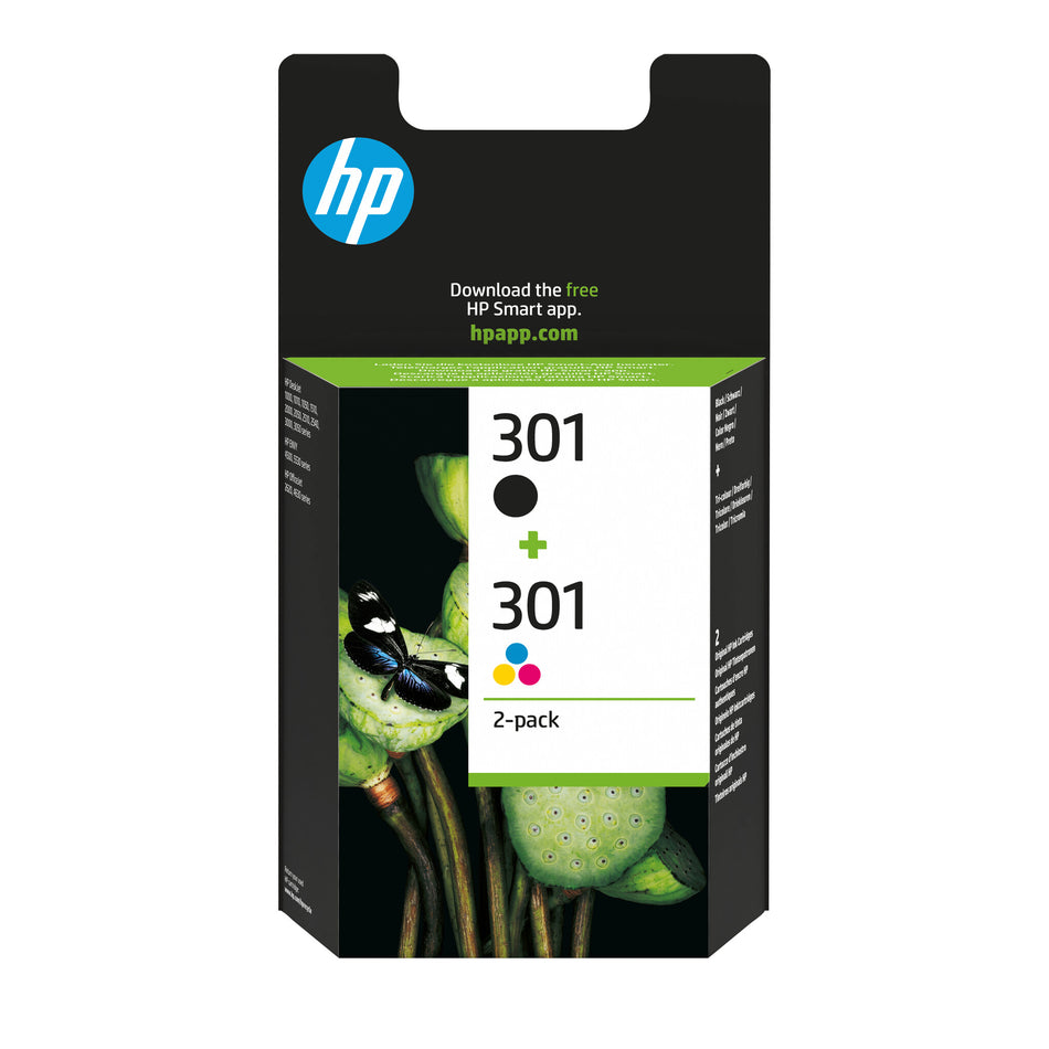 HP 301 2-pack Black/Tri-color Original Ink Cartridges
