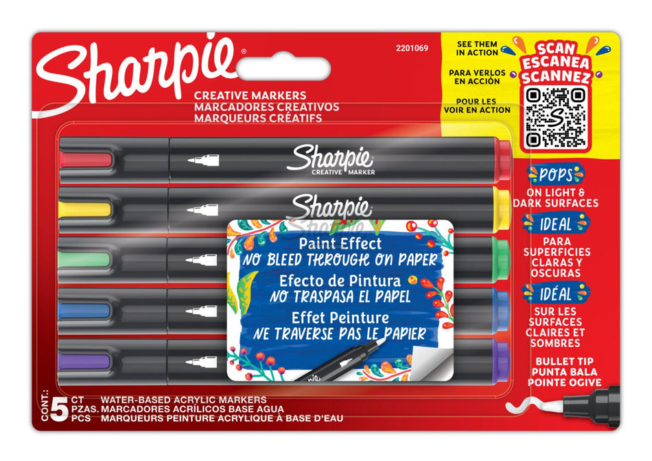 Sharpie Creative Marker Acrylic Paint Pens - 5 pcs.