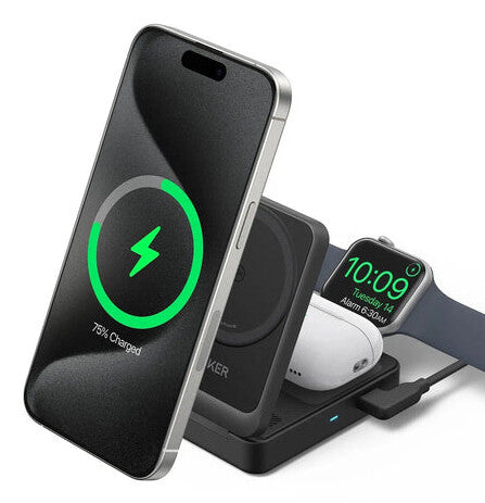 Anker MagGo Headphones, Mobile phone, Smartphone, Watch Black USB Wireless charging Fast charging Indoor