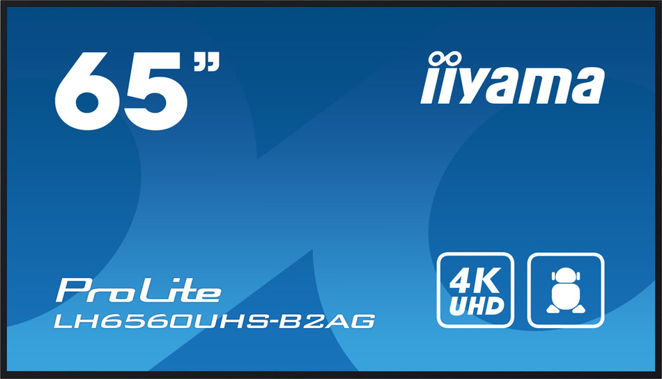 iiyama LH6560UHS-B2AG Signage Display Digital A-board 165.1 cm (65") LED Wi-Fi 500 cd/m² 4K Ultra HD Black Built-in processor Android 11 24/7