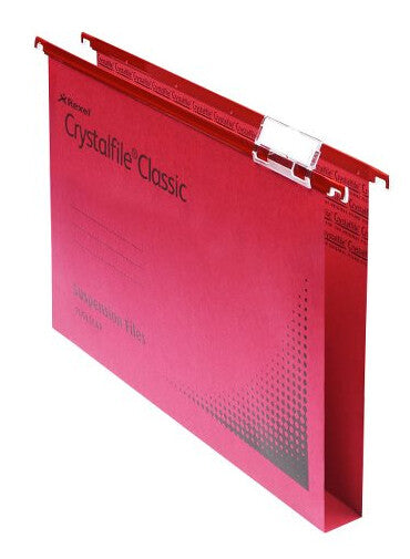 Rexel Crystalfile Classic Foolscap Suspension File 30mm Red (50)