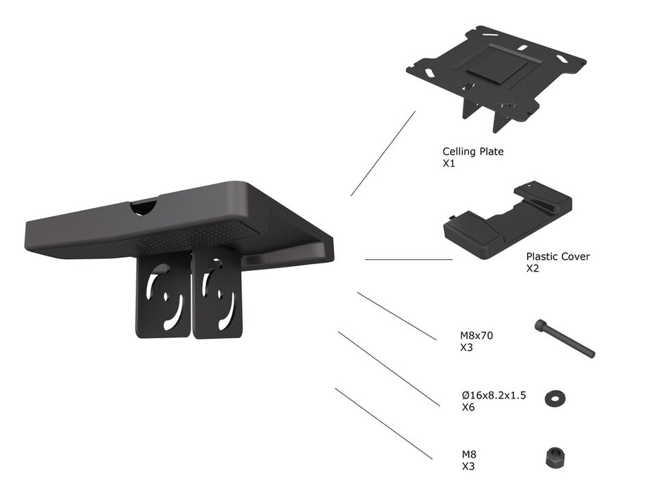 Multibrackets M Pro Series - Ceiling Plate with Plastic Cover Black