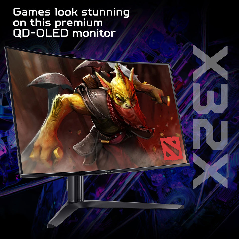 Acer Predator X32X curved QD-OLED gaming monitor - 31.5", QD-OLED, 1700R curve, 4K Ultra HD, 240Hz, 0.03ms, FreeSync Premium, DisplayHDR 400 True Black, HDMI, DP & USB-C