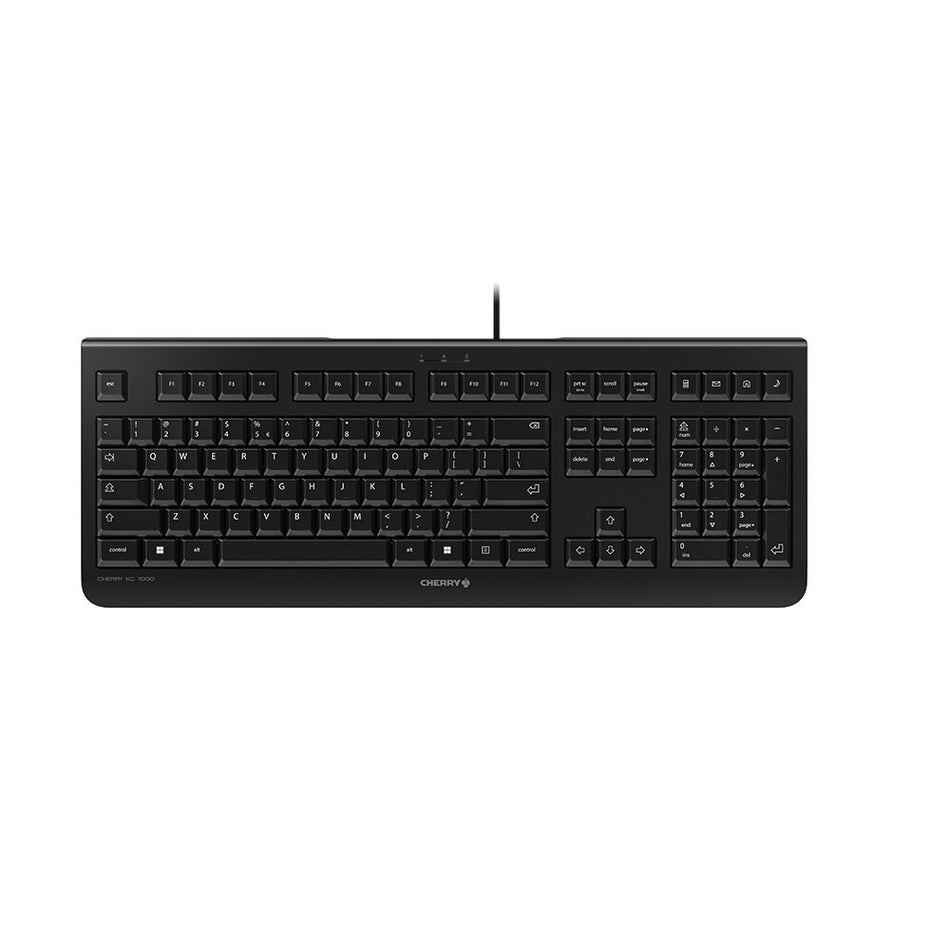 CHERRY KC 1000 keyboard Office USB QWERTY US English Black