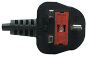 Manhattan Mains Power Cord/Cable, UK 3-pin plug to C7 Female (figure of eight), 1.8m, 13A, Black, Lead, Lifetime Warranty