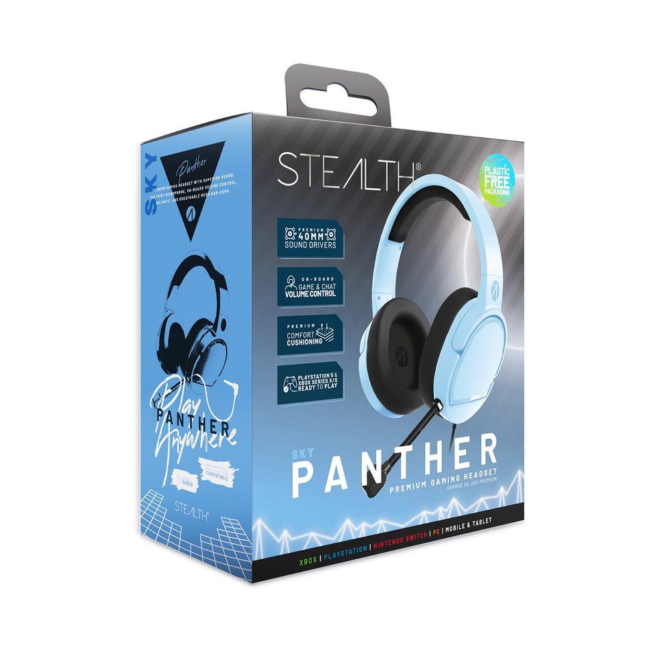 STEALTH Gaming XP-PANTHER-SKY headphones/headset Wired Head-band Black, Blue