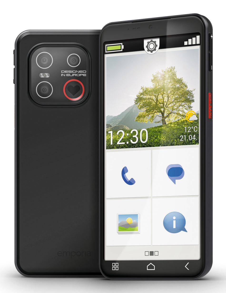 Emporia emporiaSMART.7mini 13.8 cm (5.45") Single SIM Android 15 4G USB Type-C 6 GB 128 GB 3500 mAh Black