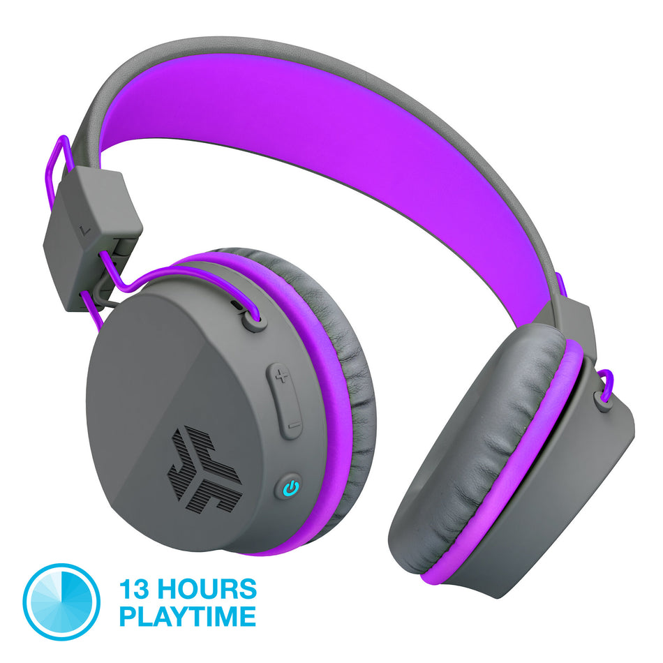 JLab JBuddies Kids Wireless Headphones - Grey/ Purple