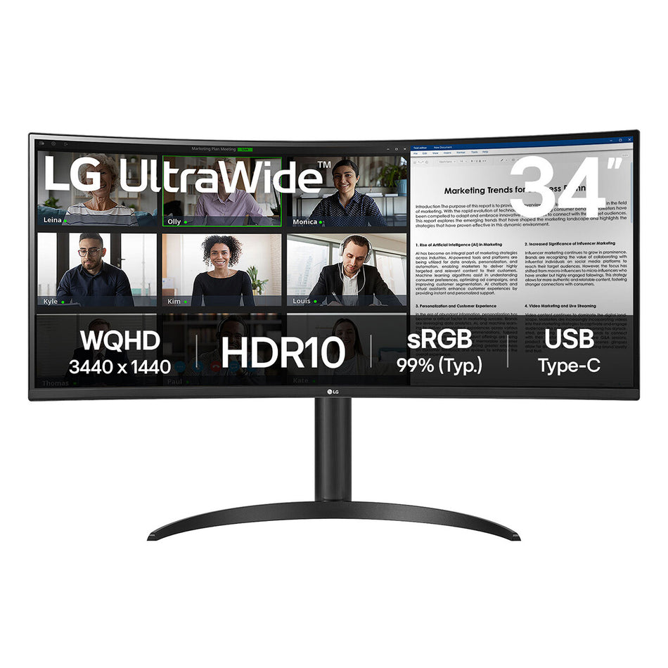LG 34WR55QK-B computer monitor 86.4 cm (34") 3440 x 1440 pixels Wide Quad HD Black