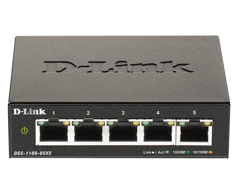 D-Link DGS-1100-05V2 network switch Smart Managed, L2, Gigabit Ethernet (10/100/1000) Black