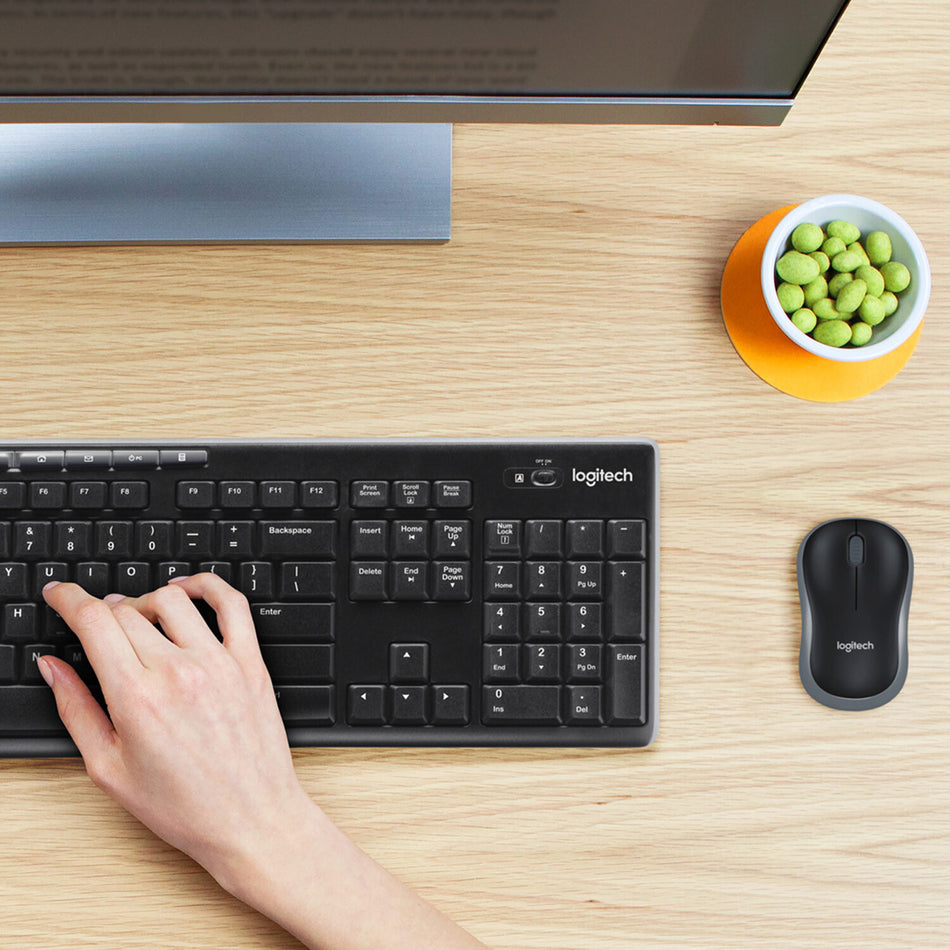 Logitech 920-004508 keyboard Mouse included Home RF Wireless QWERTY US International Black