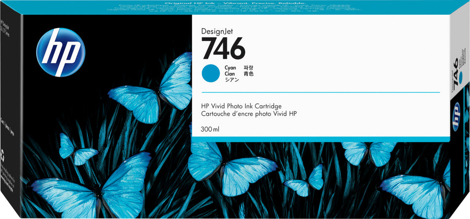 HP 746 300-ml Cyan DesignJet Ink Cartridge