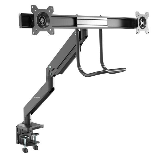 StarTech.com Desk Mount Dual Monitor Arm - Ergonomic Dual Monitor VESA Mount 32" (17.6lb) Displays - Crossbar Handle for Synchronized Full Motion - Height Adjustable - C-Clamp/Grommet