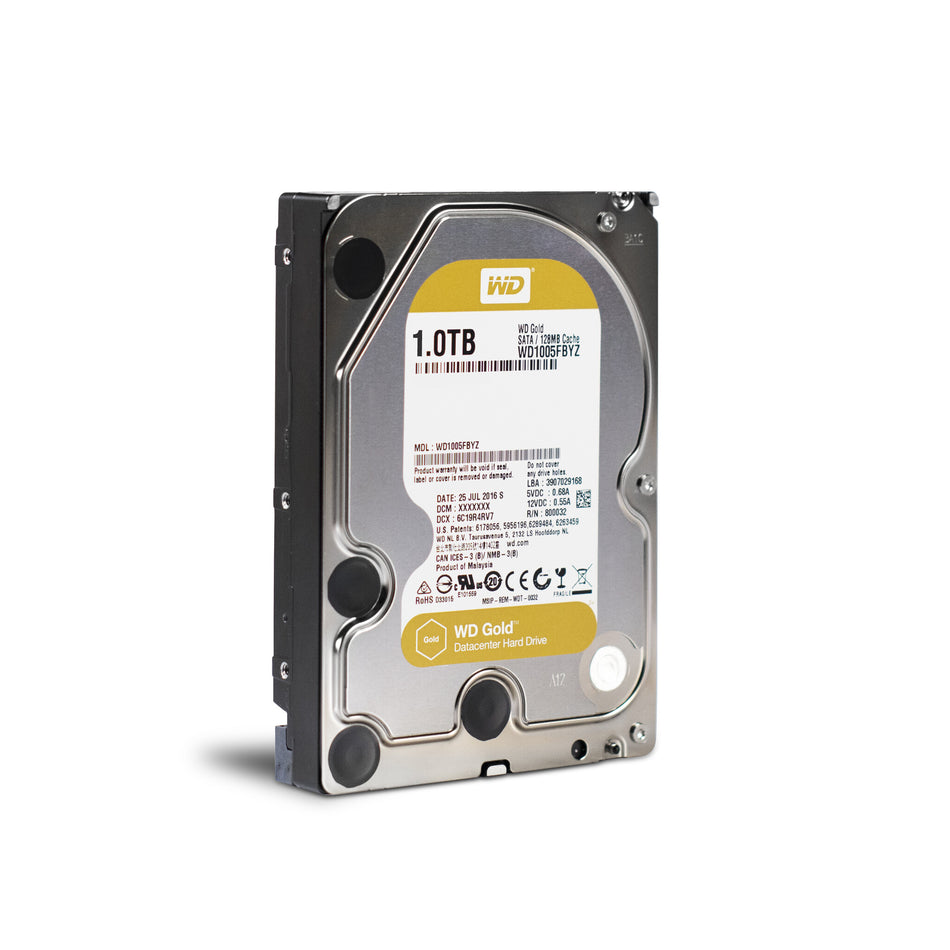 Western Digital Gold internal hard drive 1 TB 7200 RPM 128 MB 3.5" Serial ATA III