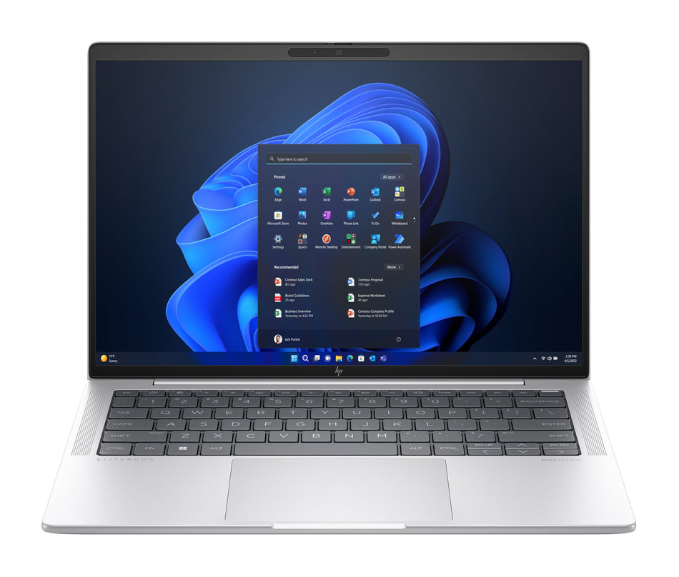 HP EliteBook G11 Intel Core Ultra 7 155H Laptop 35.6 cm (14") WUXGA 16 GB LPDDR5x-SDRAM 512 GB SSD Wi-Fi 6E (802.11ax) Windows 11 Pro AI PC Silver