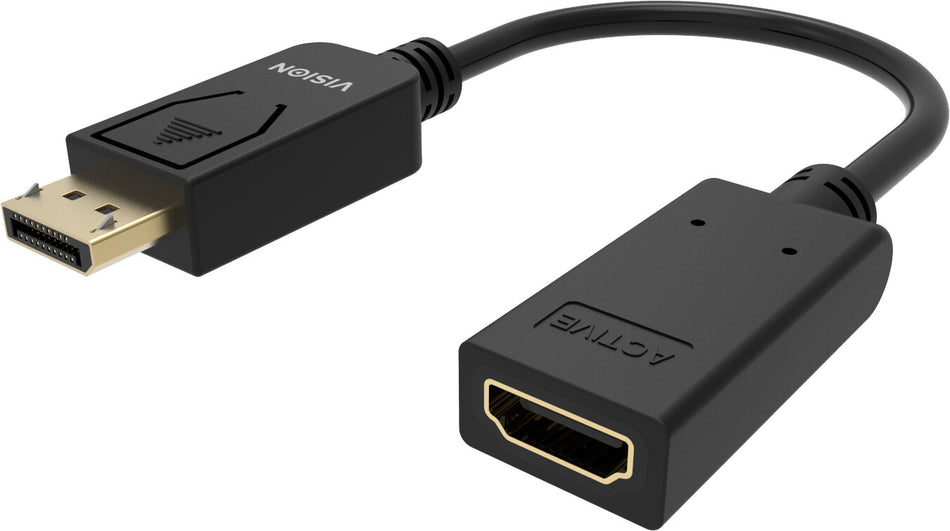 Vision TC-DPHDMI/BL video cable adapter HDMI Type A (Standard) DisplayPort Black