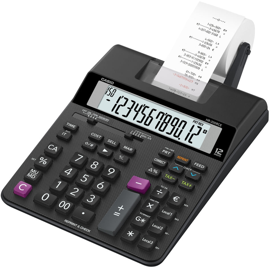 Casio HR-200RCE calculator Desktop Printing Black