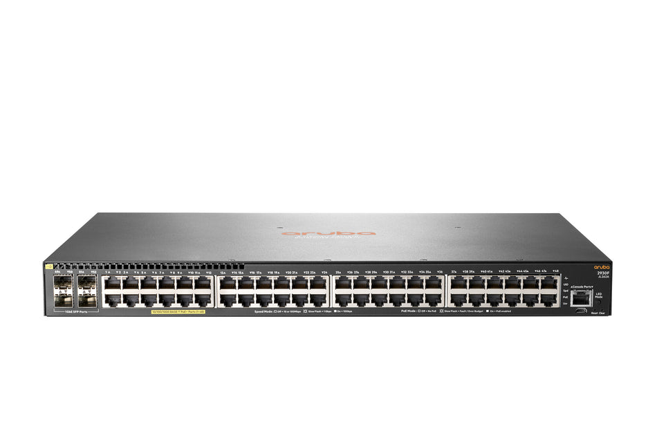 HPE Aruba Networking Aruba 2930F 48G PoE+ 4SFP Managed L3 Gigabit Ethernet (10/100/1000) Power over Ethernet (PoE) 1U Grey