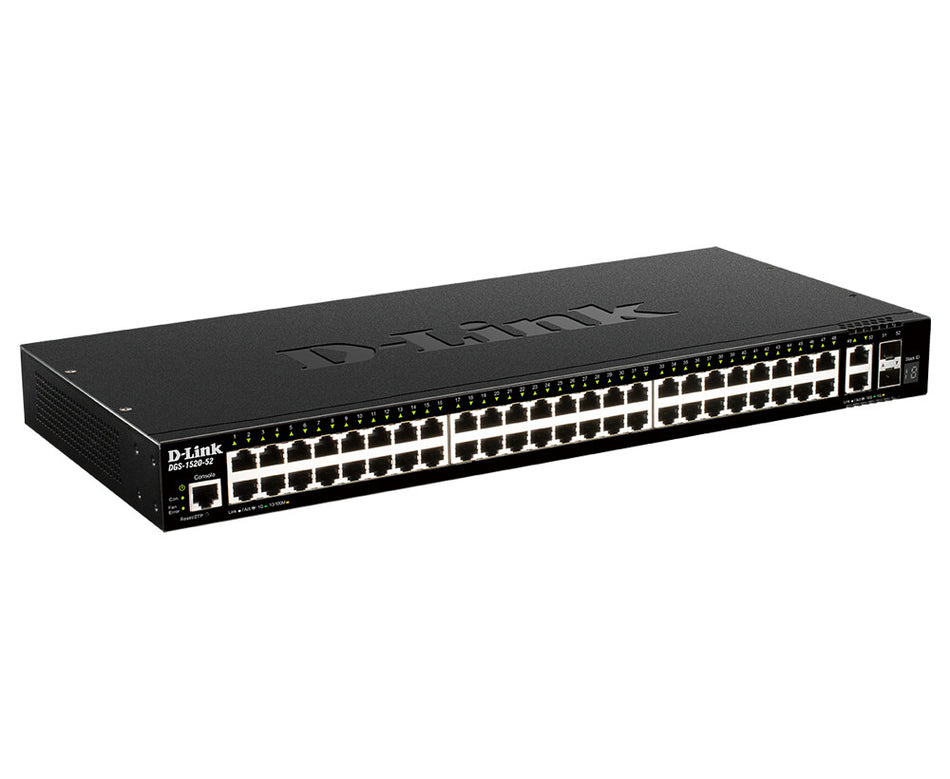 D-Link 48 x 10/100/1000BASE-T Ports, 2 x 10GBASE-T Ports and 2 x 10G SFP+ Ports Smart Managed Switch