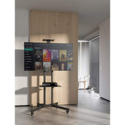 Manhattan Trolley Mount Stand for TV & Monitors, For screens 37" to 65", VESA compatibility: all between 200x200 to 600x400mm - check the dimensions of the four mounting holes on back of screen to ensure it fits, Max 40kg, Black, LFD, Bracket, Lifetime