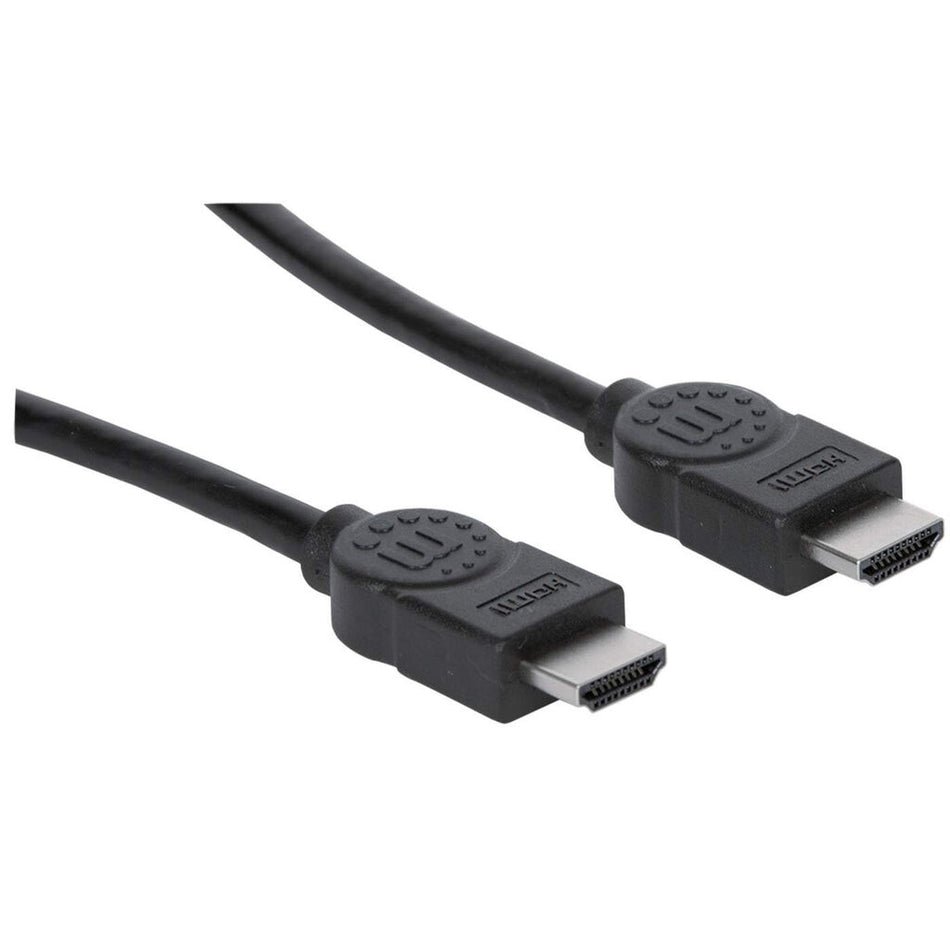 Manhattan HDMI 4K@30Hz Cable with Ethernet, 2m, Male to Male, Black, Ultra HD 4k x 2k, Fully Shielded, Gold Plated Contacts, Lifetime Warranty, High Speed, Equivalent to HDMM2MHS