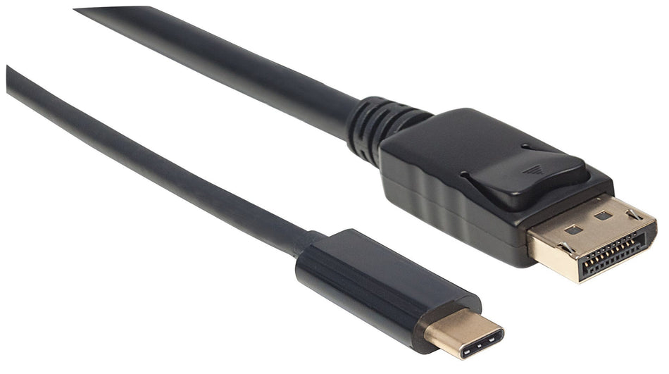 Manhattan USB-C to DisplayPort Cable, 4K@60Hz, 1m, Male to Male, Black, Equivalent to CDP2DP1MBD, Three Year Warranty, Polybag