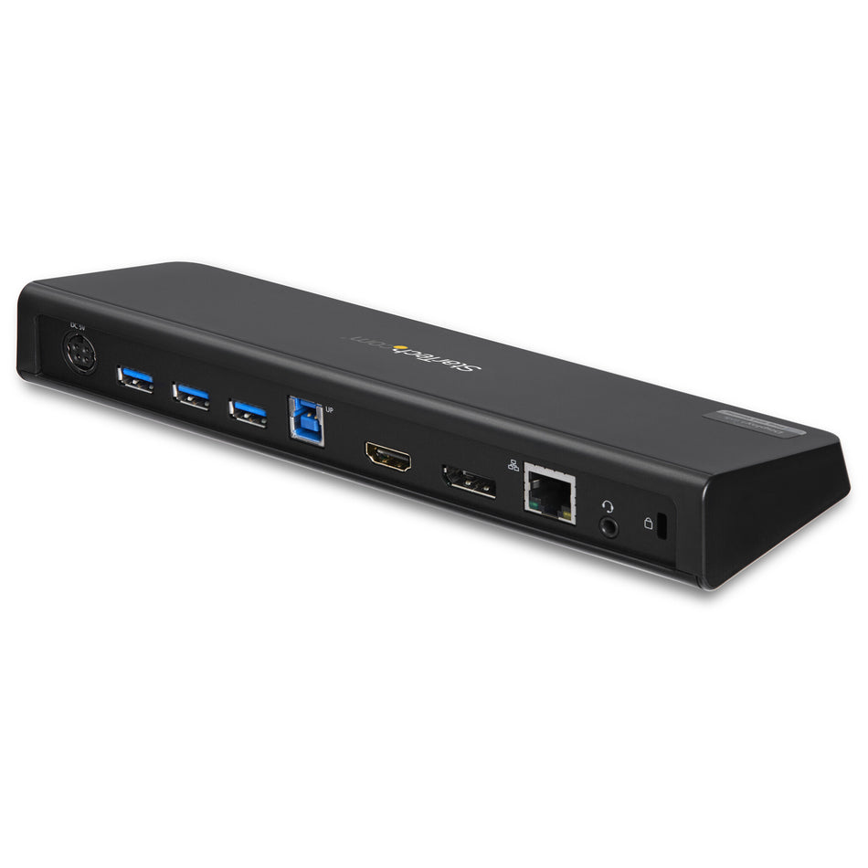 StarTech.com USB 3.0 Docking Station Dual Monitor with HDMI & 4K DisplayPort - USB 3.0 to 4x USB-A, Ethernet, HDMI and DP - USB Type A Universal Laptop Docking Station for Mac & Windows