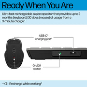 HP 725 Multi-Device Rechargeable Wireless Keyboard and Mouse Combo