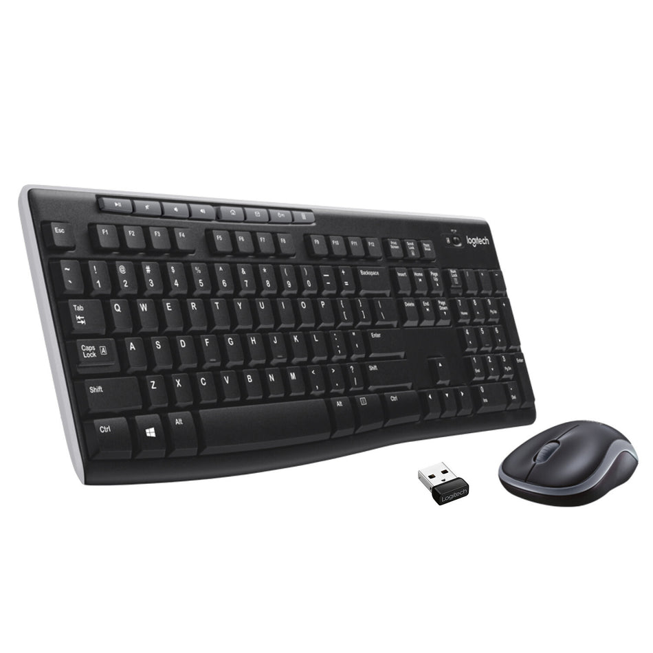 Logitech Wireless Combo MK270 keyboard Mouse included Home RF Wireless QWERTY US International Black, Silver