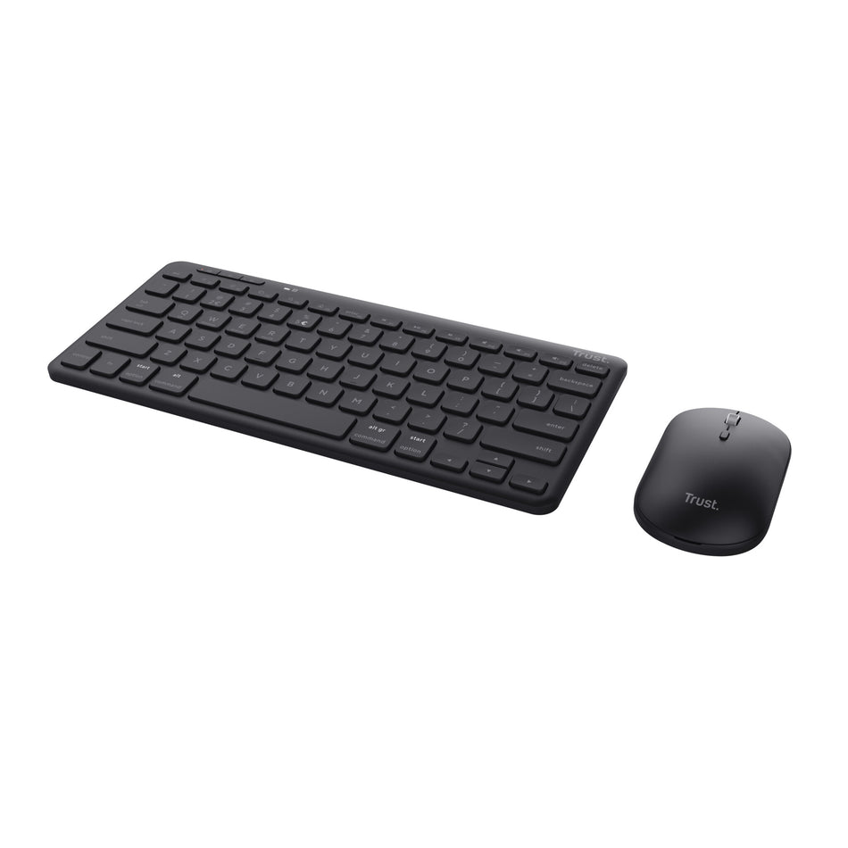 Trust Lyra keyboard Mouse included Office USB + RF Wireless + Bluetooth QWERTY UK English Black