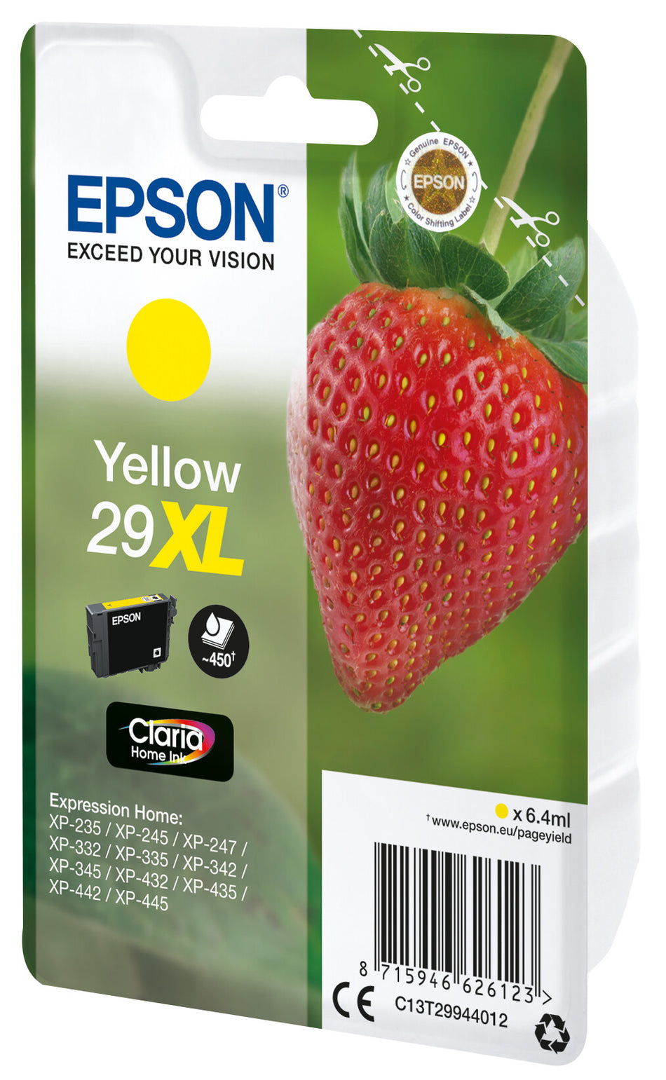 Epson Strawberry Singlepack Yellow 29XL Claria Home Ink