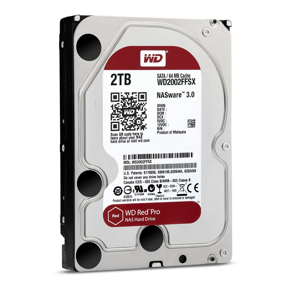 Western Digital Red Pro internal hard drive 2 TB 7200 RPM 64 MB 3.5" Serial ATA III