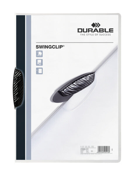 Durable Swingclip report cover Black