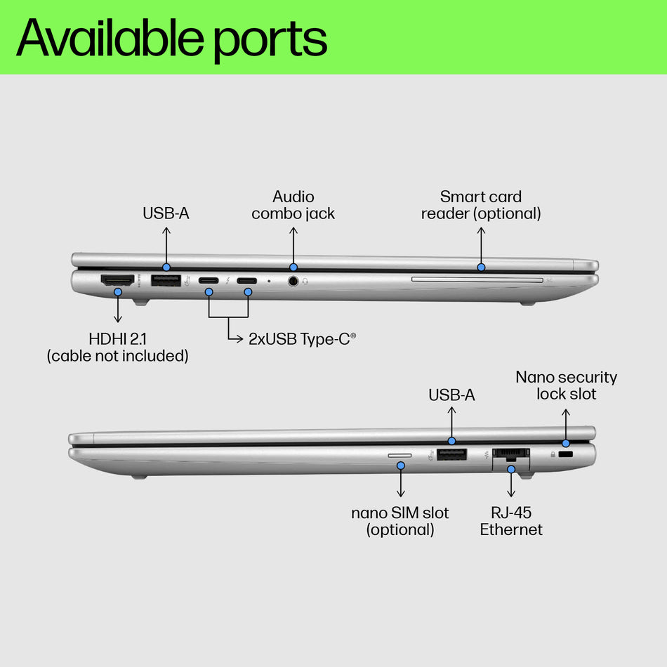 HP EliteBook 660 16 inch G11 Notebook PC Intel Core Ultra 5 125U Laptop 40.6 cm (16") WUXGA 16 GB DDR5-SDRAM 512 GB SSD Wi-Fi 6E (802.11ax) Windows 11 Pro Silver