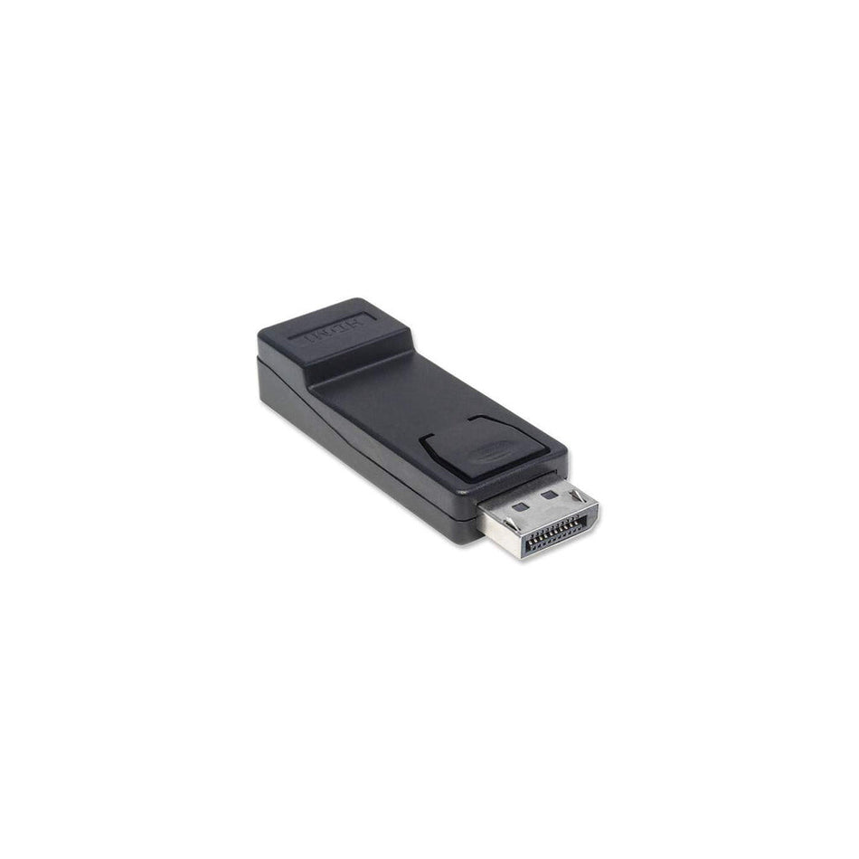 Manhattan DisplayPort 1.1 to HDMI Adapter, 1080p@60Hz, Male to Female, Black, DP With Latch, Not Bi-Directional, Three Year Warranty, Polybag